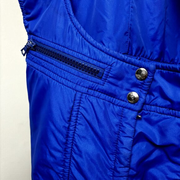 Head Blue Women's Ski Bibs Sz S-M Nylon Snow Pants Adjustable Strap Snowsuit VTG - Picture 8 of 16